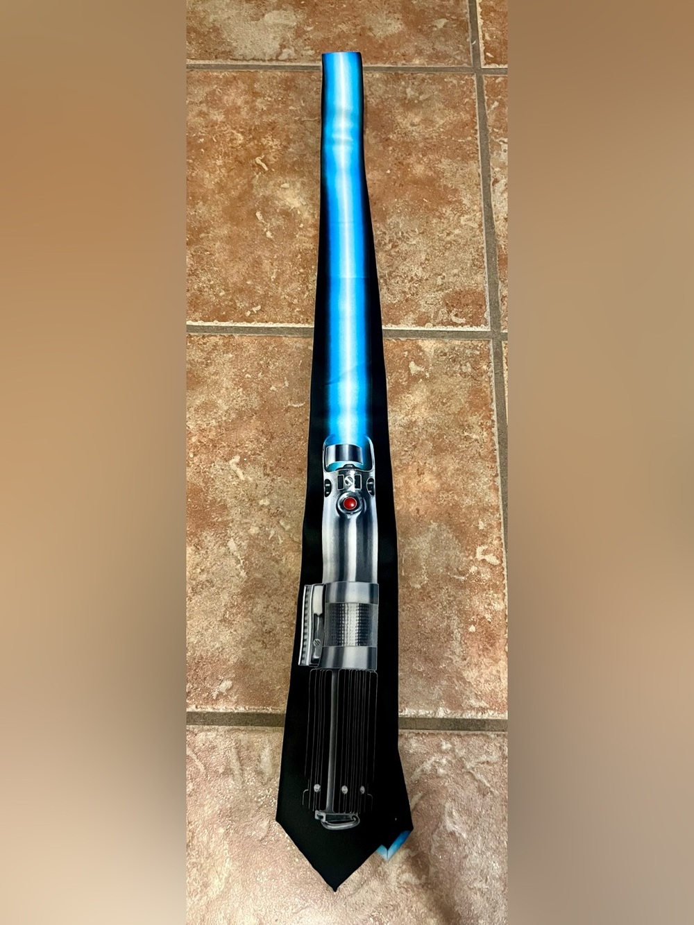 Star Wars Black Satin Necktie with Logo Tab